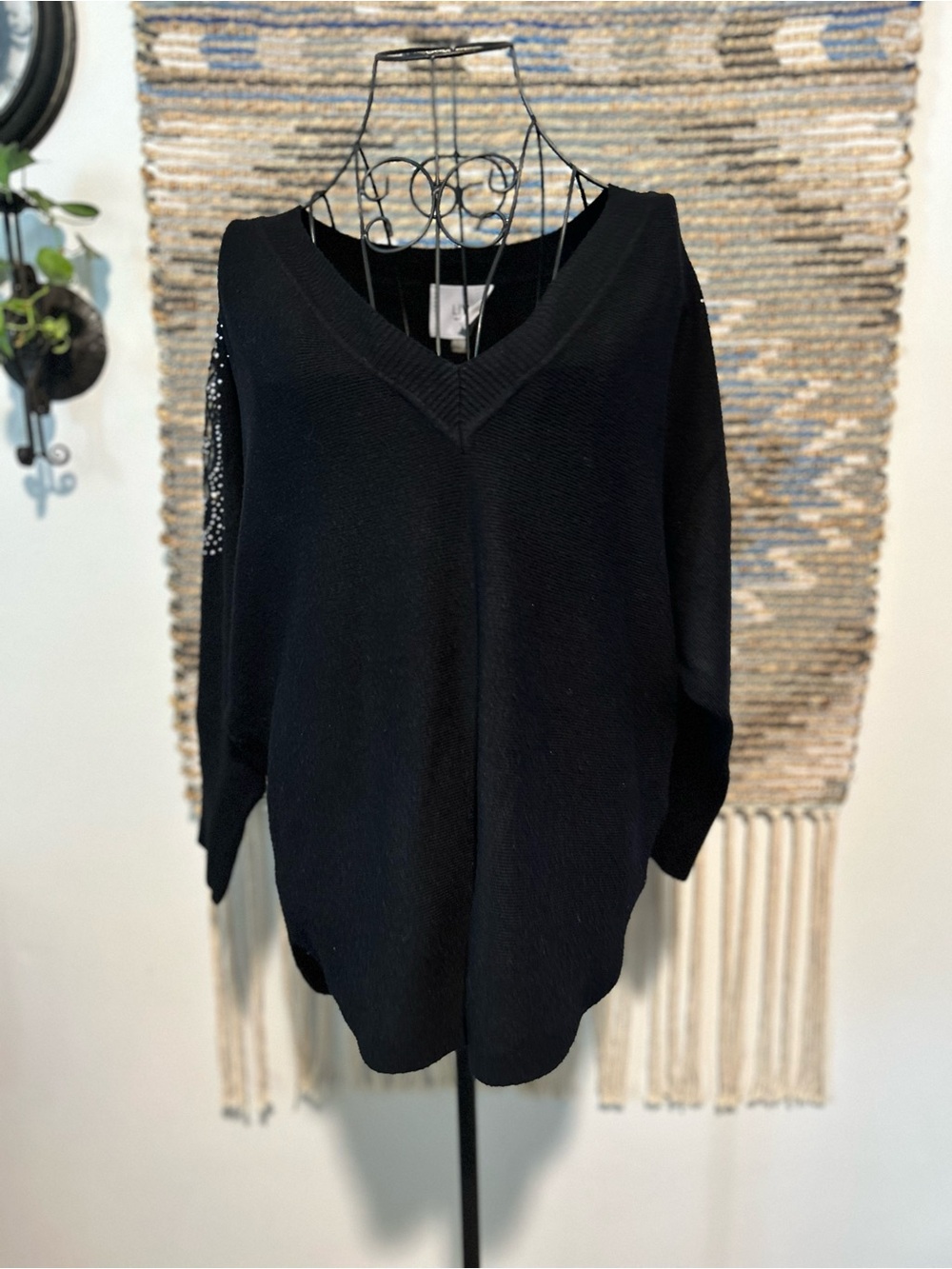 Liv Black V-Neck Women's Sweater